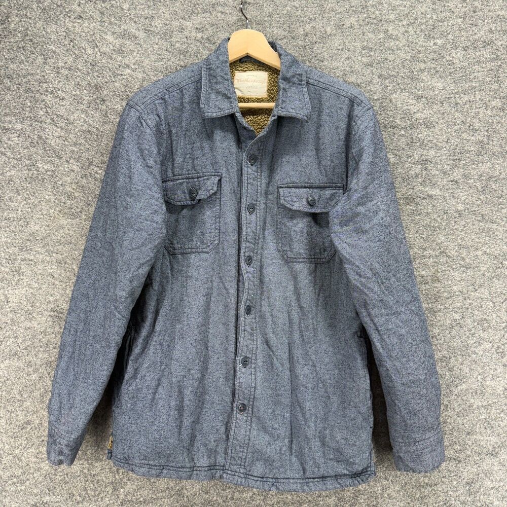 Weatherproof Jacket Men S Small Gray Button Up Collared Long Sleeve Pockets